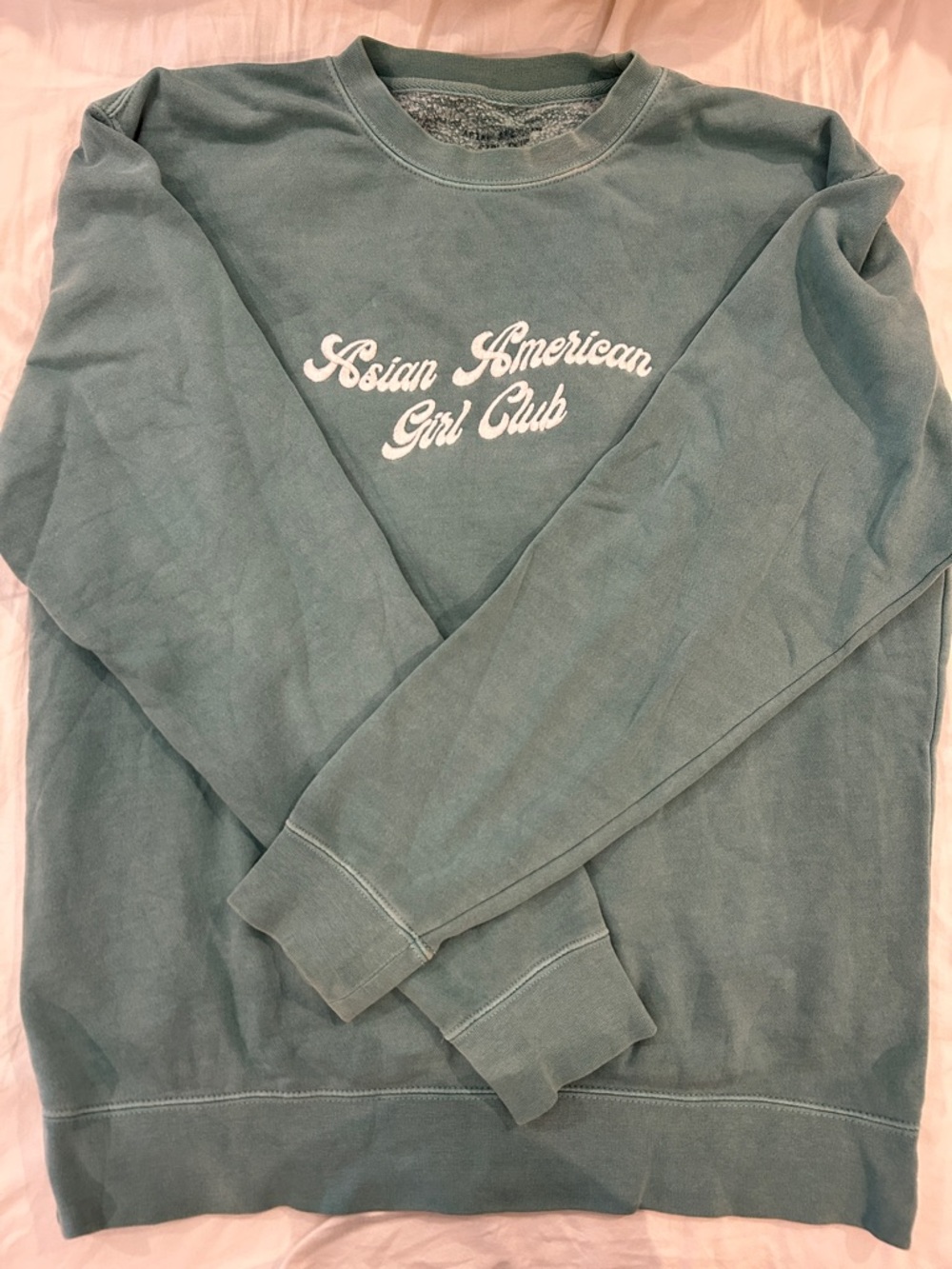 Asian American Girl Club Crewneck Sweatshirt - Teal matcha green medium